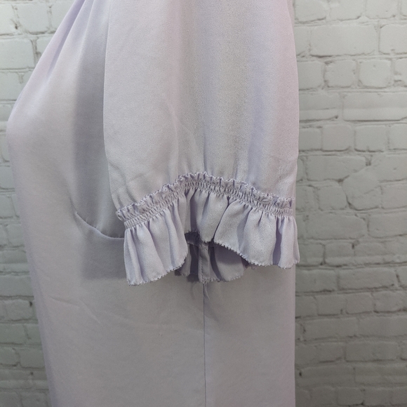 🌸Buy 1 Get 1 Free🌸 Talbots Purple Ruffled Shirt Medium🌸 - Picture 3 of 7